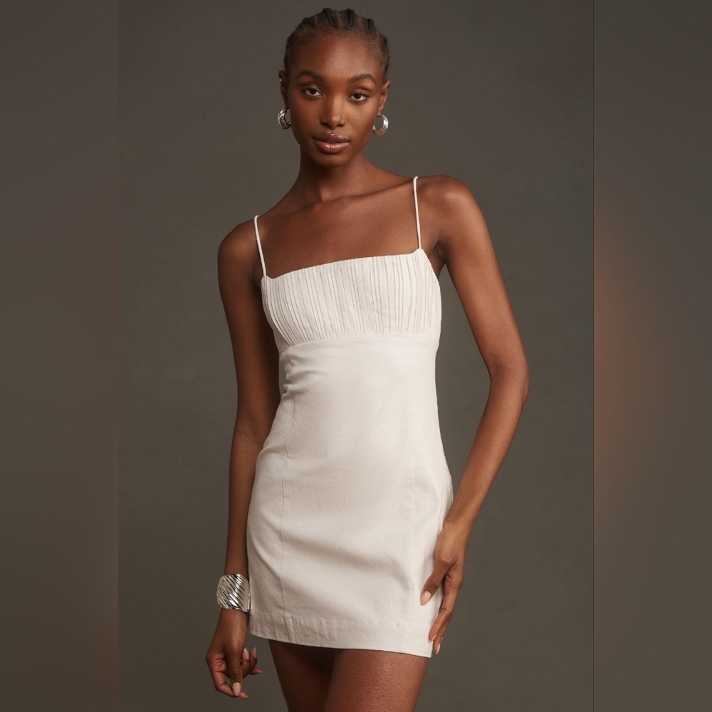 Anthropologie Maeve The Ophelia Sleeveless Linen Slim Mini Dress